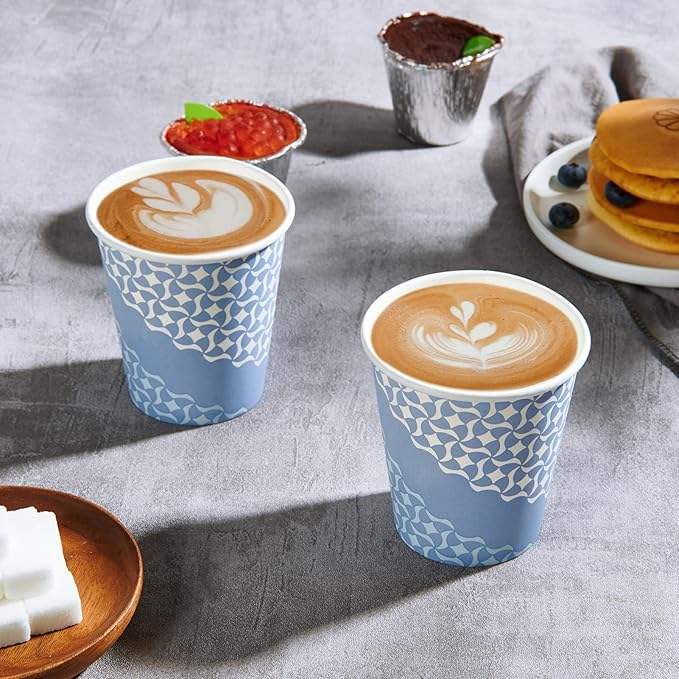 Disposable 10 Oz Paper Coffee Cups Kraft Material Biodegradable PE Paint Coat for Hot Cold Beverages Coffee Cup