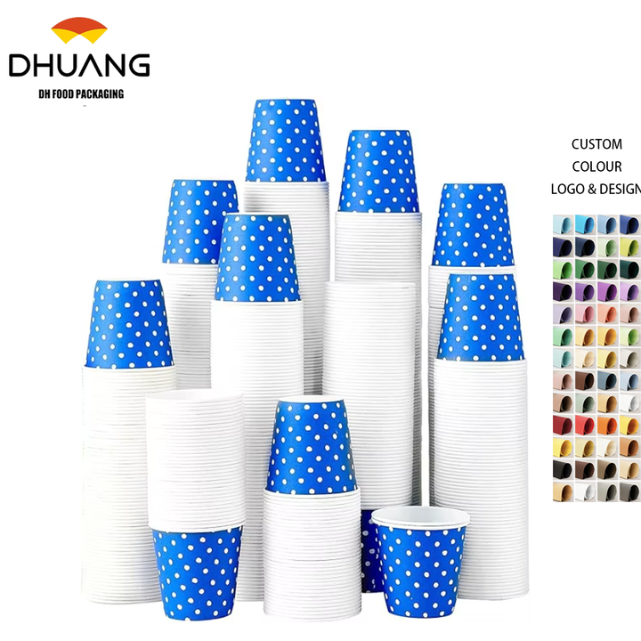Disposable Blue Paper Gargle Bathroom Cold Drink for Parties Home and Office Custom Paper Cups