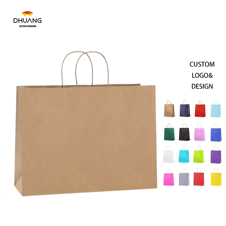 Medium Size Kraft Paper Gift Bags with Handles Brown Shopping Bags for Small Businesses Parties Retail Kraft Gift Bags Bulk