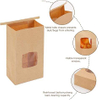 Small Kraft Paper Bread Bags with Window Tin Tag Cookie and Pastry Bags for Food Packing for Logo Promotion CUSTOM Bread Bags