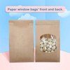 Windowed Packaging Food Bags Made of Kraft Paper Suitable for Holding Tea Coffee Beans Biscuits Customizable Oil-proof Paper Bag