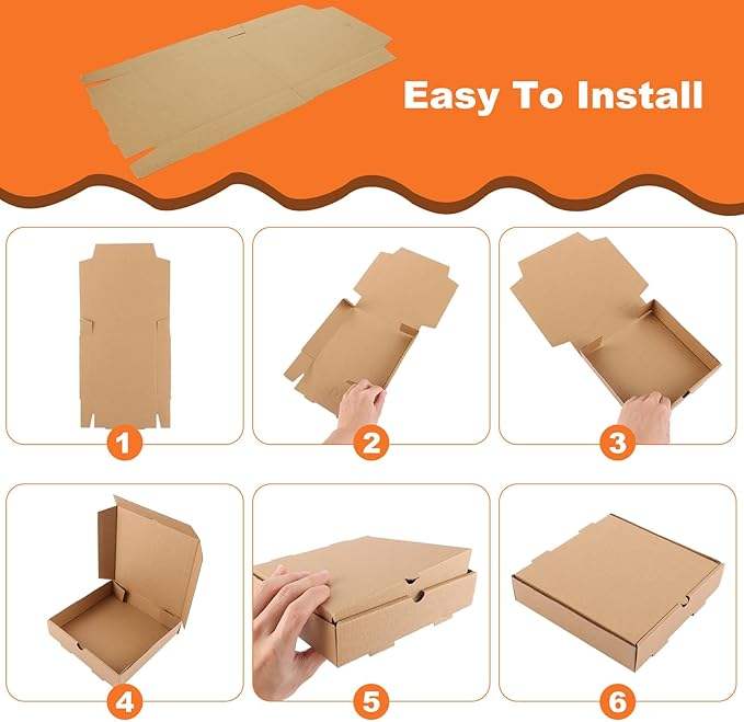Pizza Box Kraft Corrugated Pizza Delivery Container for Cake Cookie Food Delivery Box (brown) Custom Pizza Boxs