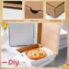Corrugated Box Takeout Box with Lid Suitable for Hamburger Barbecue Kraft Paper Material Custom Pizza Boxs