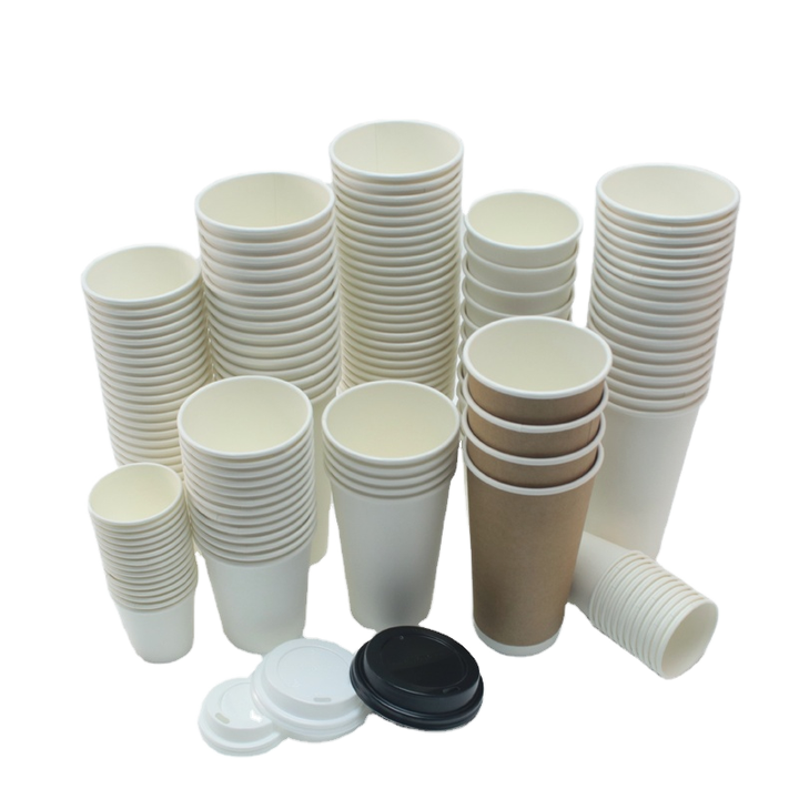 Customizable Pattern logo Printing Disposable Paper Coffee Cups in Various Sizes Cold or Hot Drink Paper Cups