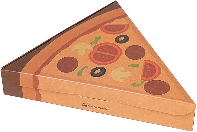 Pizza Box Clamshell Pizza Slice Container - Greaseproof Label Lock Kraft Paper Single Recyclable Custom Pizza Boxs