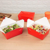Disposable Lunch Box with Lockable Label Heat-resistant Red Paper Surface Oil-resistant Heat-proof and Cool-proof for Food Box