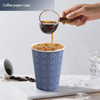 Navy Floral Disposable Paper Cups for Hot/Cold Beverages Stylish Coffee Cups for Parties Picnics Travel Events