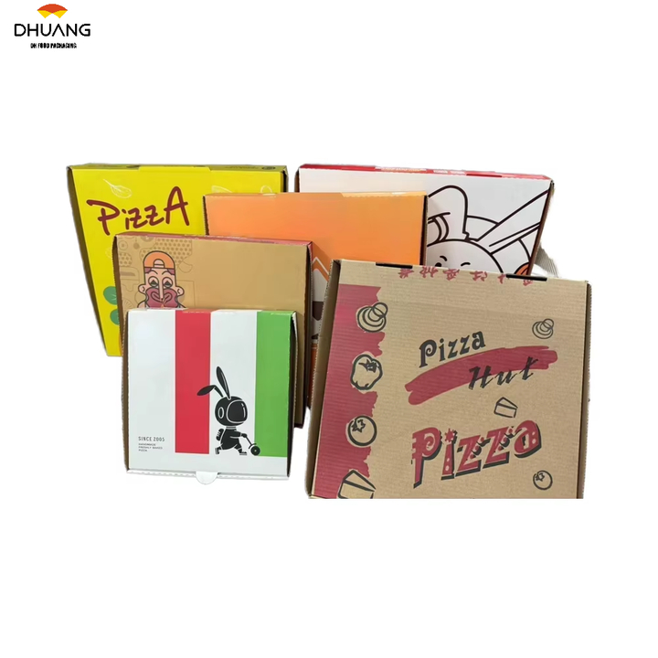 Bulk Orders Recyclable Kraft Paper Leakproof for Food Trucks Fast Food Custom Pizza Boxes