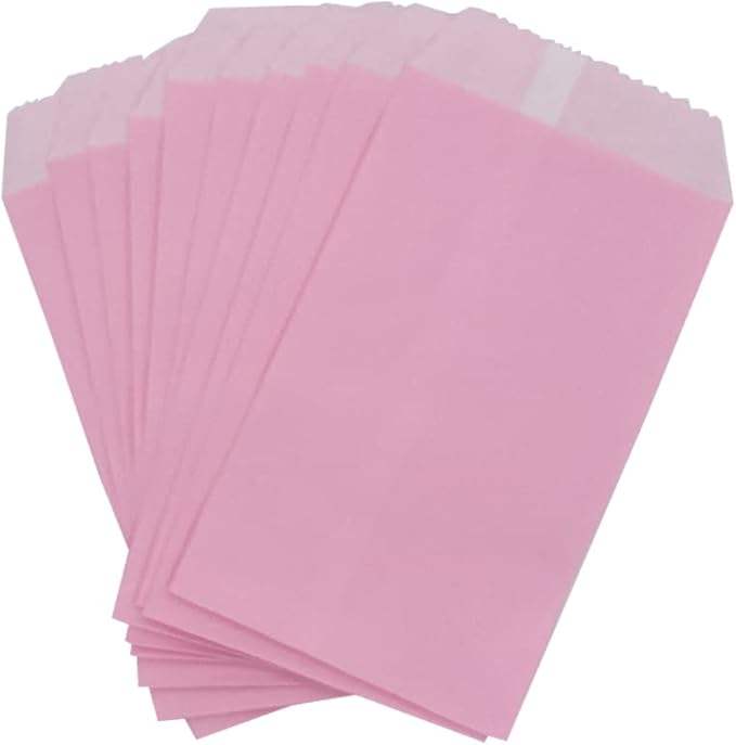 Pink Greaseproof Wax Healing Bag for Bread Cookies Candies Chocolate Pastry Snacks Elegant Paper Packaging Custom Bread Bags