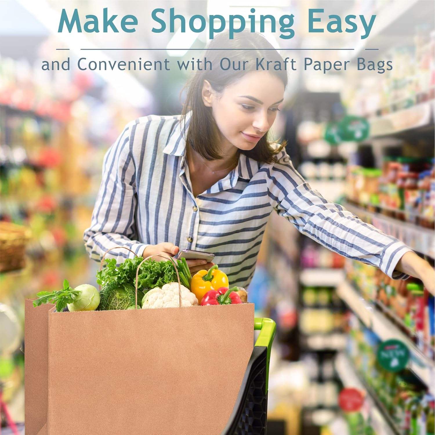 Kraft Paper Shopping Bags Waterproof Greaseproof PVC Coated for Gift Giving Retail Stores Craft Use for Clothing Boutiques