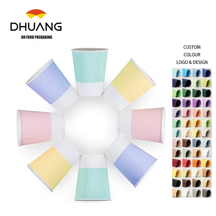 Disposable Coffee Cups With Lid Durable Travel Paper Insulated Cups for Hot and Cold Drinks Coffee Cup