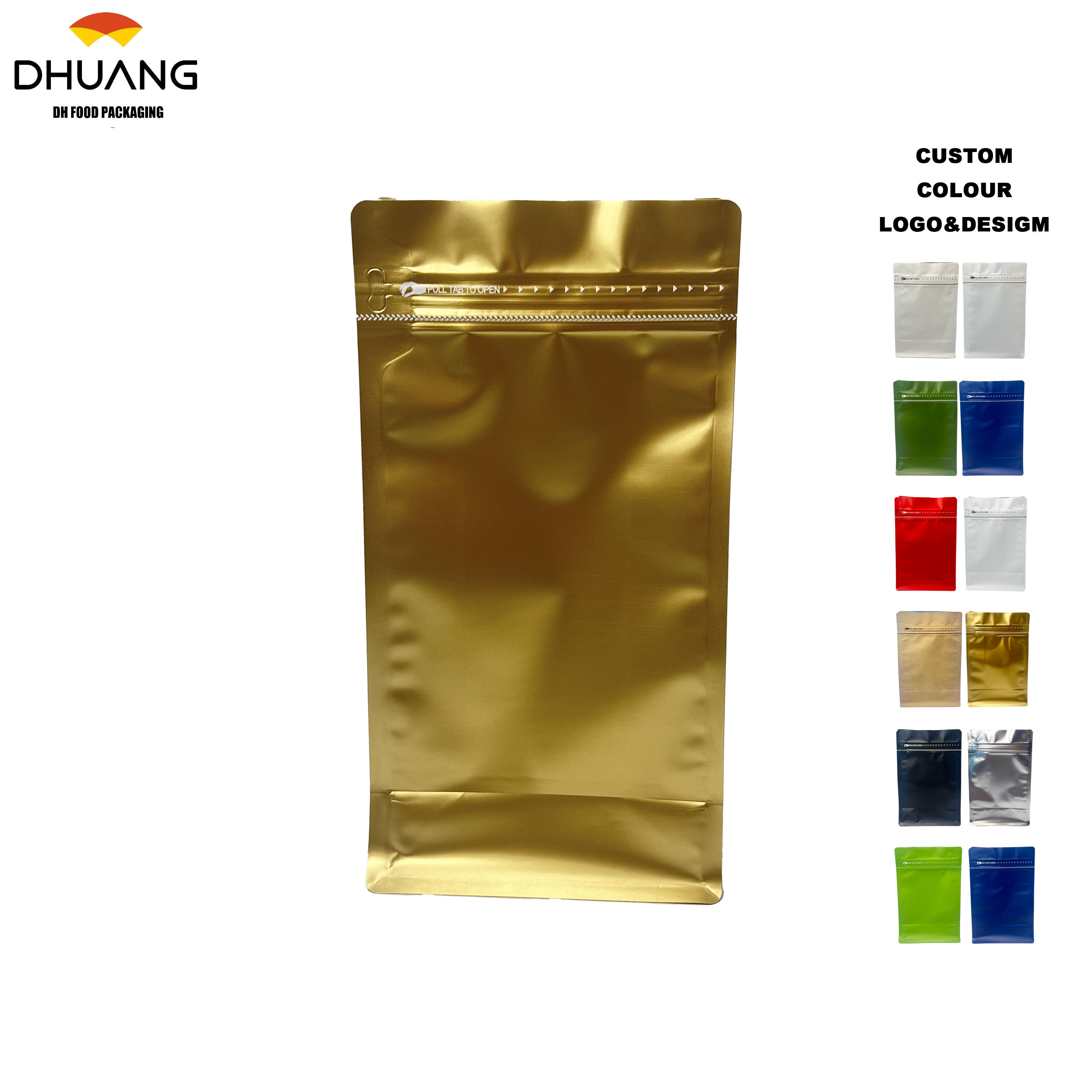 Octagonal Seal Design sealed Bag Used for Storing Coffee Beans Customized Printing Reusable Coffee Bag