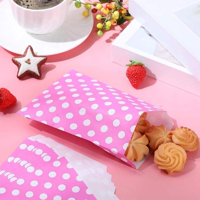 Dot-patterned Food Paper Bags Cookie and Candy Bags Sandwich Packaging Oil-proof Paper Bag
