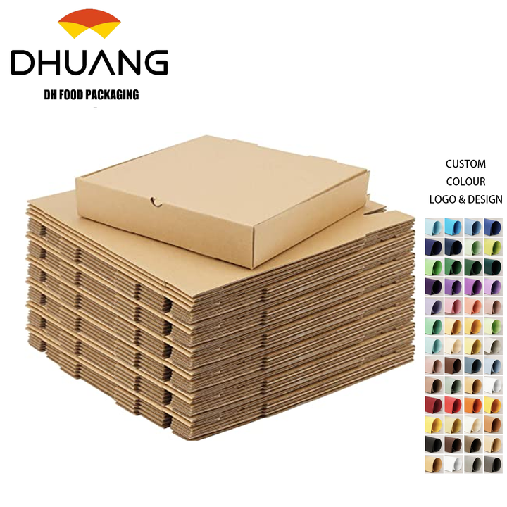 Cardboard Pizza Takeout Boxes for Kitchen Cafe Restaurant Party and Camping with Embossing Printing Handling Custom Pizza Boxs