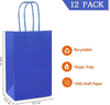 Luxury Royal Blue Medium Kraft Paper Bags with Handles for Packaging and Promotion-Blue Gift Bags with Royal Logo