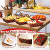 Christmas Paper Food Tray Plaid Light Nutcracker Snack Tray Disposable Nachos Hot Dog Party Supplies (Classic Plaid)
