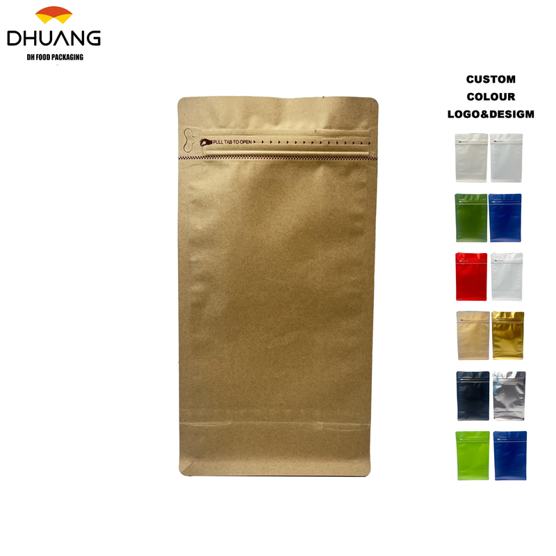 Colorful sealed Bags Aluminum Foil Self-standing Kraft Paper Bags Tea Coffee Bean Powder Food Grade Coffee Bags