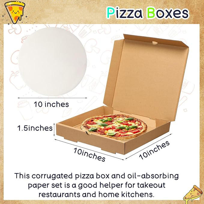 Bulk Corrugated Brown Pizza Box Specialty Art Takeout Container Embossing Box Packaging for Pizzas Pastries Custom Pizza Boxs