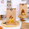 Christmas Paper Bread Bag with Window Kraft Paper Bread Storage Bags Labels Cookie Coffee Beans Custom Bread Bags