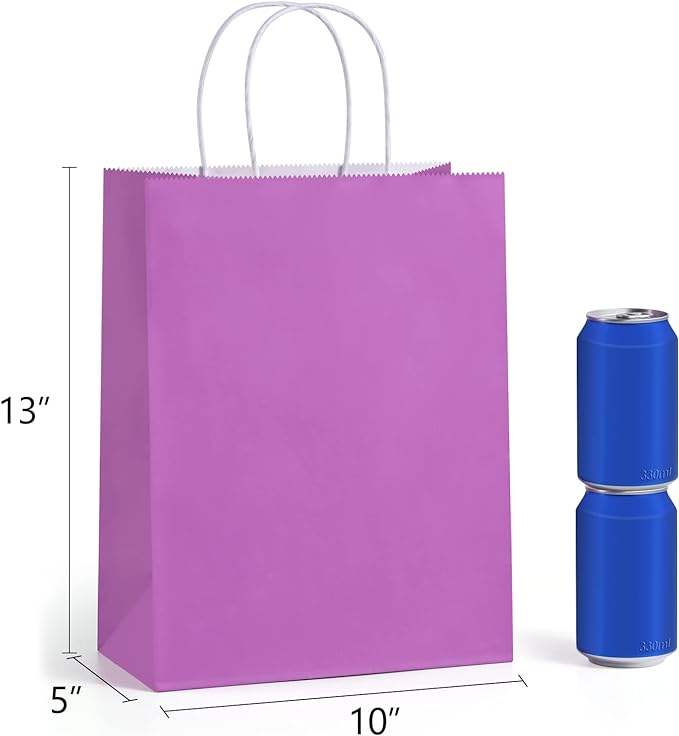 Kraft Paper Gift Bags with Handle in rainbow Colors for Weddings Birthdays Gifts Shopping and Party Supplies Shopping Bag