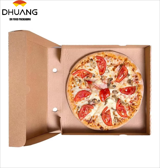 Cowhide Corrugated Cardboard Takeaway Pizza Box for Cokkies Cakes Pizza Custom Pizza Boxs