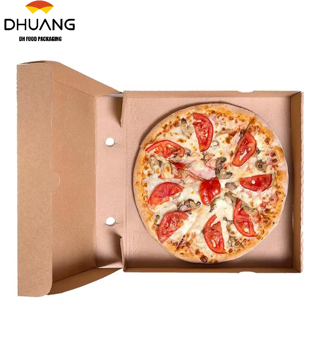 Cowhide Corrugated Cardboard Takeaway Pizza Box for Cokkies Cakes Pizza Custom Pizza Boxs