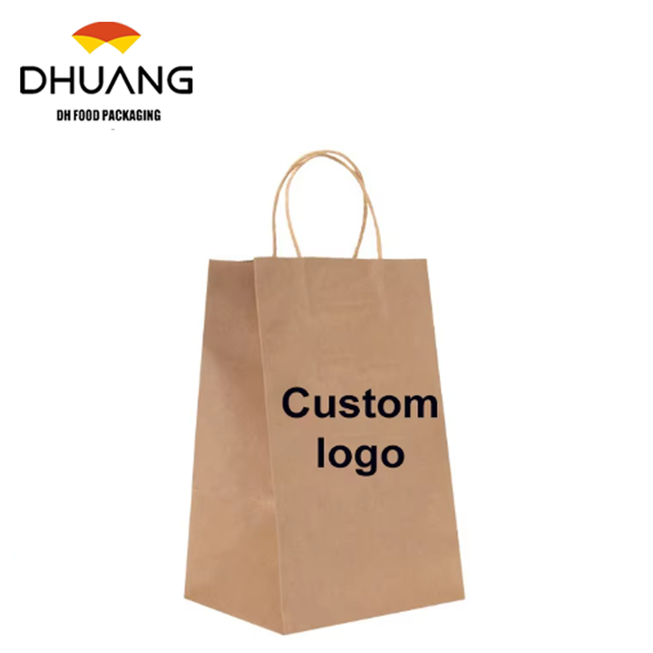 Spot Milk Tea Coffee Kraft Paper Bag Custom Wholesale Clothing Store Gifts Kraft Paper Bag Printed logo