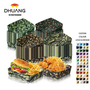 Large Food Paper Trays, 5 lb Deer Corn Chip Boat, Suitable for Children's Parties, Camo Themed Party Supplies (camo)
