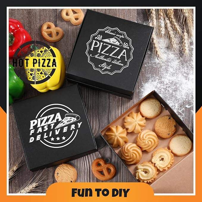 100 Mini square Party Gift Kraft Box Take Out Container Cake Cookies Food Gift Box Custom Pizza Boxs