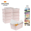 Durable Disposable Pink and White Striped Paper Takeout Container 98 oz Food Container for Takeout Food Box