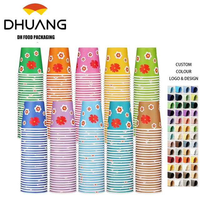 1000 4-ounce Mini Paper Cups Mouthwash Cups Disposable Coffee Cups Picnics, Parties, Barbecues, Travel Events, 10 Colors