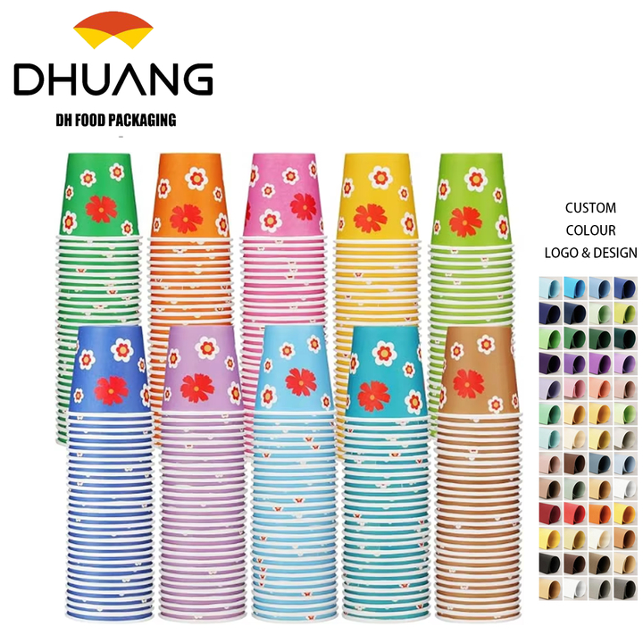 1000 4-ounce Mini Paper Cups Mouthwash Cups Disposable Coffee Cups Picnics, Parties, Barbecues, Travel Events, 10 Colors
