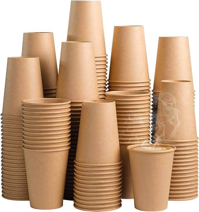 12 oz Paper Disposable Coffee Cups for Hot and Cold Drinks, Coffee Shops, Offices and Restaurants Coffee Cup