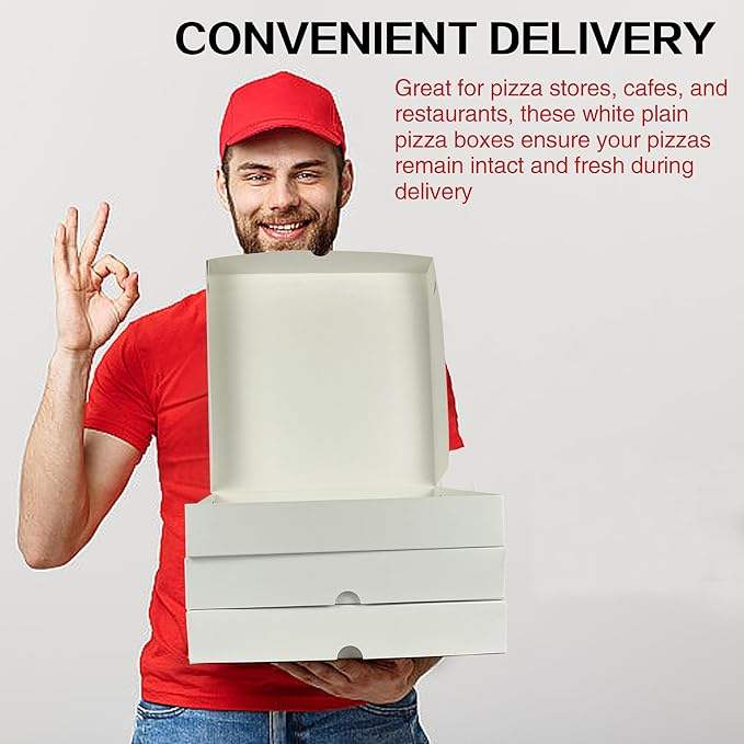 White Homemade Pizza and Craft Paper Boxes for Your Creative Projects and Pizzas