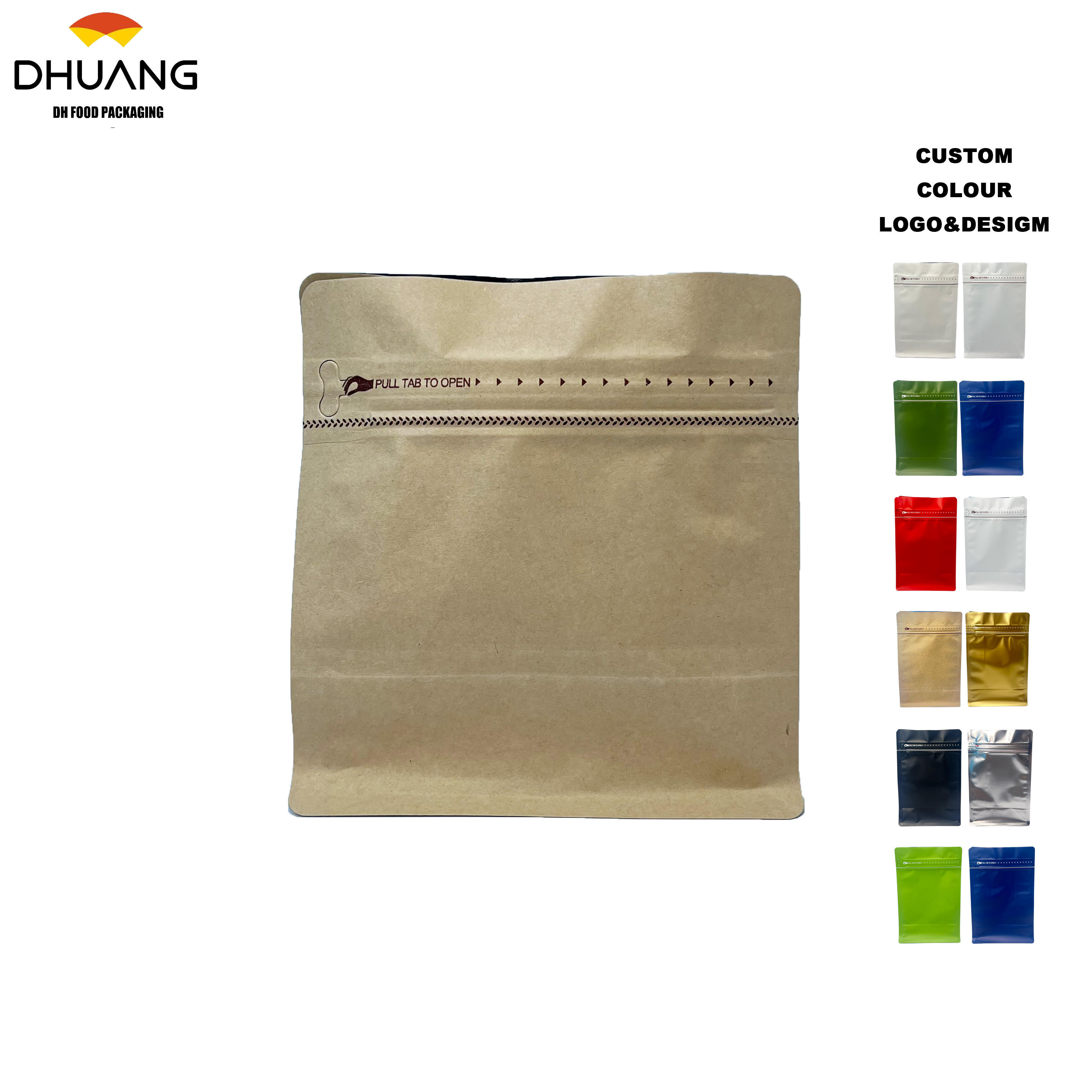 Custom Printed sealed Bags with Eight-sided Sealing and Aluminum Foil Coating for Moisture-proofing Coffee Bags