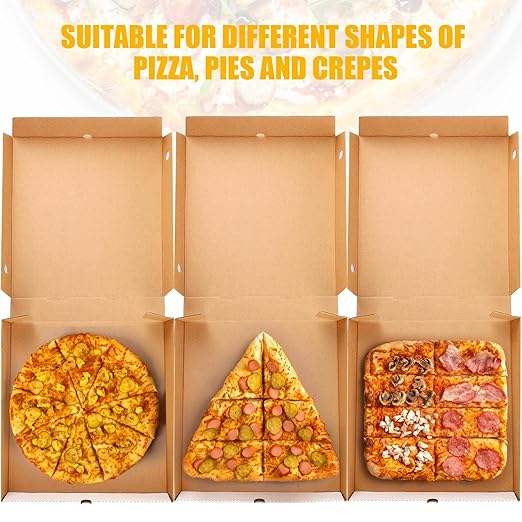 Bulk Reusable Large Square Cardboard Pizza Container Matte Finish Embossed Takeout Restaurant Pizza Custom Pizza Boxs