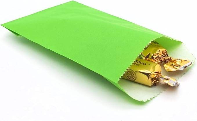 Small Green Greased Bread Paper Bag Wax Treated Packaging for Cookies Candies Chocolate Pastry Snacks Custom Bread Bags