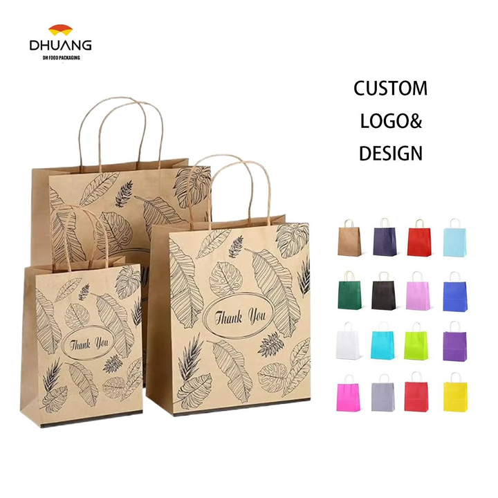 Brown Kraft Paper Bag with Handle Bulk Retail Shopping Bag for Business Use for Commodity and Exhibition for Cakes Shopping Bag