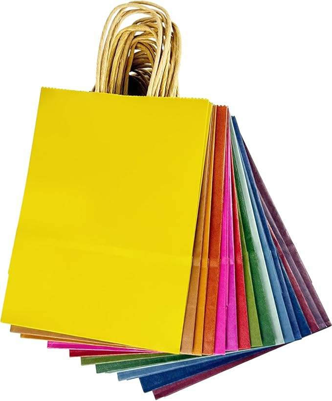 Bulk Medium Paper Bags with Handles 16 Different Senior Colors for Multiple Uses Custom Logo for Clothing Shopping Bag