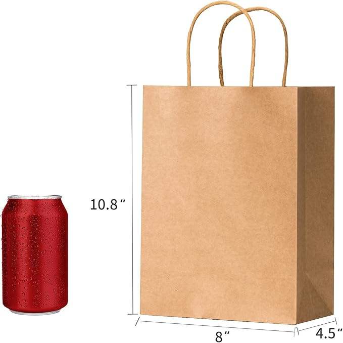 Brown Paper Bags with Handling Bulk Gift Retail Party Shopping Custom Paper Bags