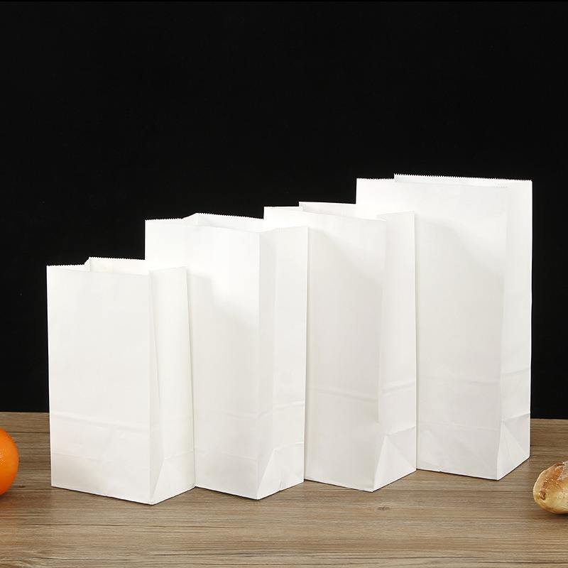Thickened Food Kraft Paper Bag Customized square Bottom Bag Baking Takeaway Snacks Snack Laminating Oil-proof Storage Bag