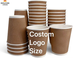 Custom Disposable Corrugated Wall Insulated Cup Without Cover