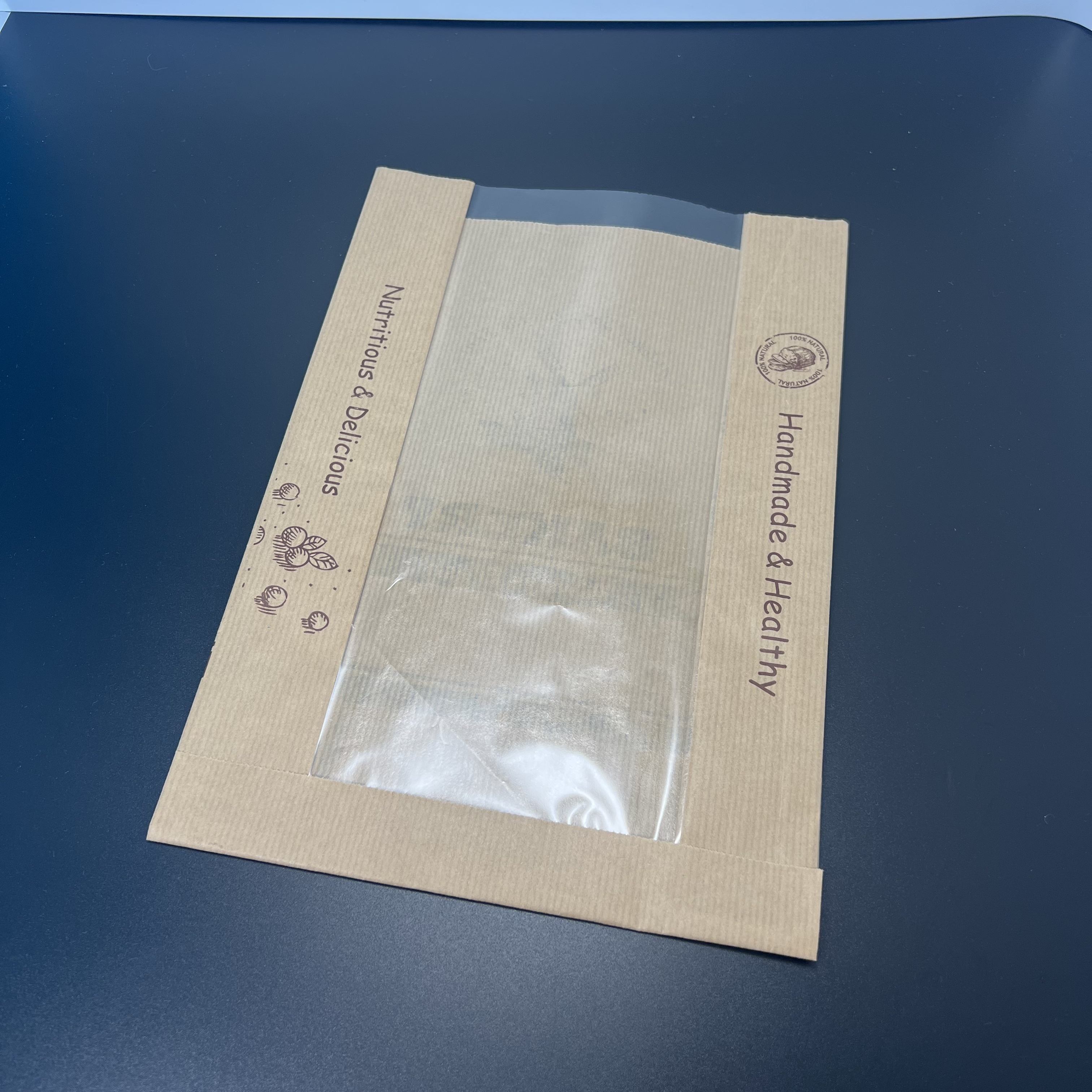 Custom Environmental protection Disposable Kraft Paper Bag for Baking Western Food Delivery Packaging Oil-proof Paper Bag