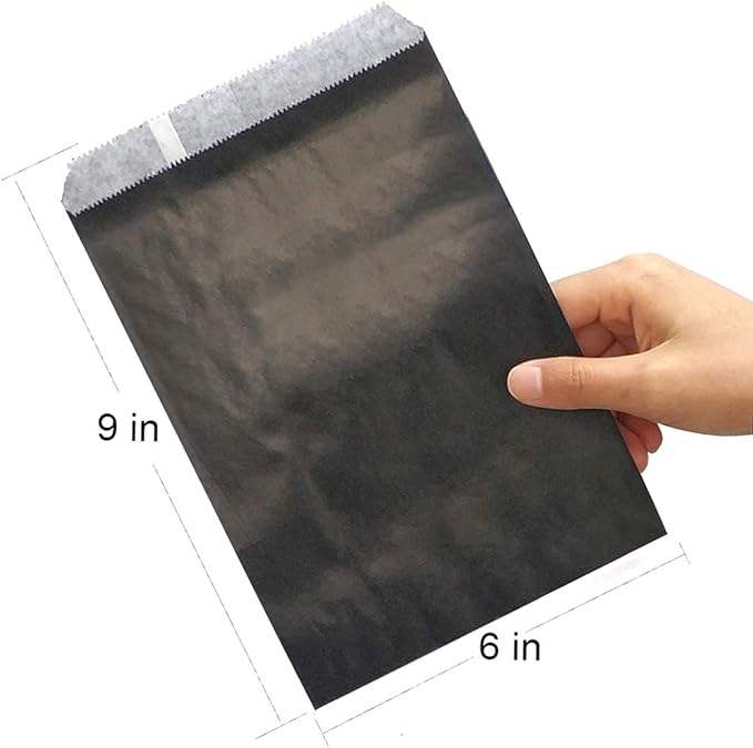 Large Black Color Candy Buffet Packaging Paper Bags for Treats and Displays Oil-proof Paper Bag