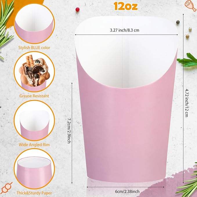 Disposable Paper-made Potato Chip Pick-up Cup Birthday Party Waffle and Corn Chip Cup Cooked Food Box French Fries Cup