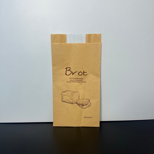 Bring Your Own logo Custom Bread Kraft Paper Bag with Tin Tie Label Toast Paper Bag with clear Window Custom Bread Bag