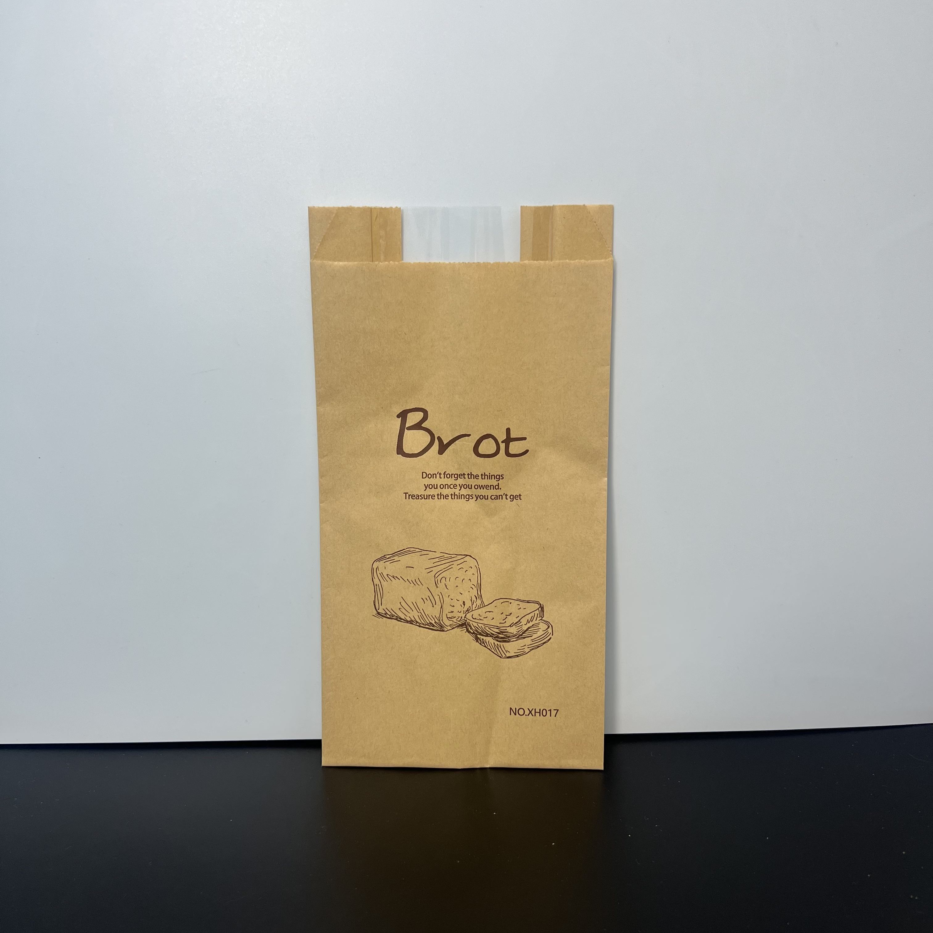 Bring Your Own logo Custom Bread Kraft Paper Bag with Tin Tie Label Toast Paper Bag with clear Window Custom Bread Bag