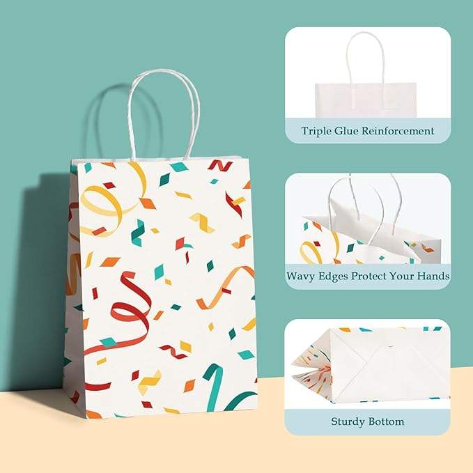 Gift Bag Paper Birthday Party Paper Shopping Color Retail Returnable Graduation Gift Custom Paper Bag
