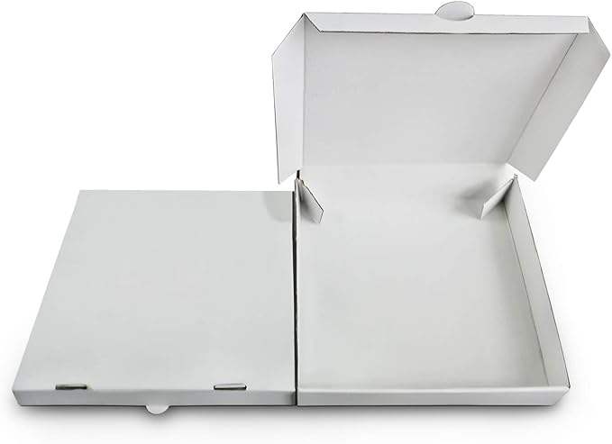 Repeating White Corrugated Pizza Box Cardboard Takeout Packaging for Oven Fresh Eco-Friendly Paper Custom Pizza Boxes