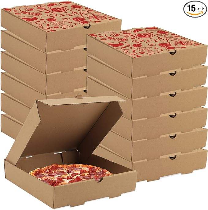 Pizza Box Kraft Corrugated for Takeout Food Delivery Gift Cake Cookies Food Custom Pizza Boxs
